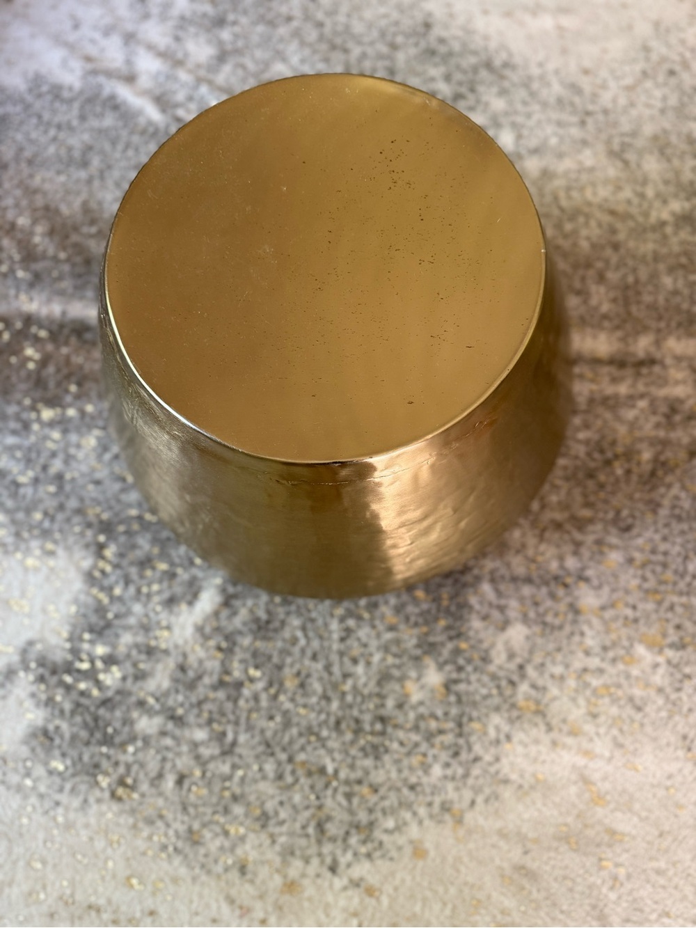 Metallic Round Accent Stool / Table - Gold Tone 14 ‘W from top x18 Tall - Picture 12 of 16